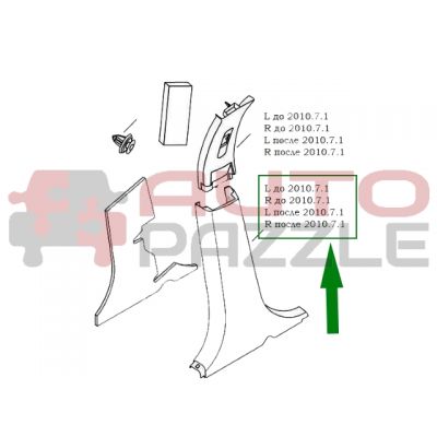Накладка центральной стойки правая