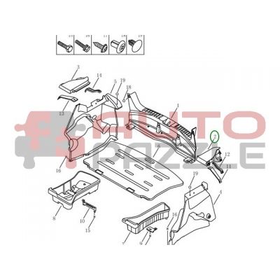 Панель багажника задняя левая