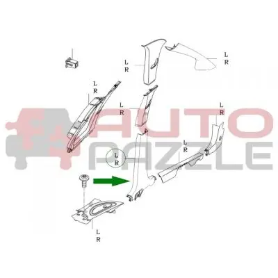 Облицовка средняя левая стойки нижней (серая) Chery IndiS