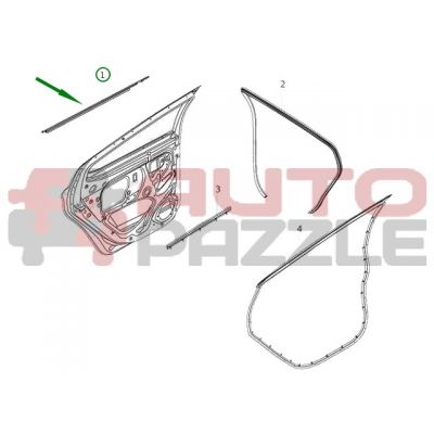 Молдинг стекла двери задний правый (наружный)