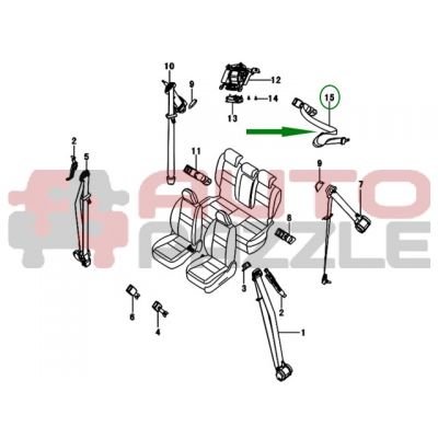 Ремень безопасности задний центральный